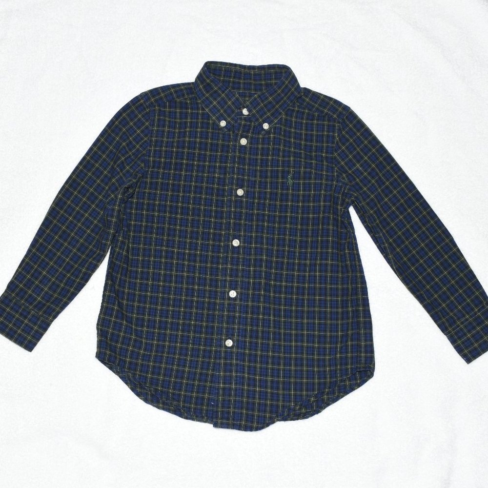 Boys Ralph Lauren Shirt  Dark Blue and White Plaid